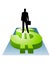 Businessman Standing on Dollar Sign