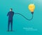 Businessman standing with light bulb , concept of creative thinking vector illustration