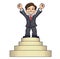 Businessman is standing on pedestal 2