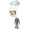 Businessman standing in the rain