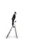 Businessman standing on the stepladder