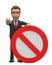 Businessman standing with stop sign