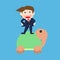 Businessman Standing on the turtle, Vector cartoon