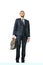 Businessman standing on vertex