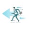 Businessman start to running with arrows.