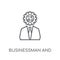 Businessman and strategy linear icon. Modern outline Businessman