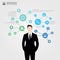 Businessman in suit. Infographics design template