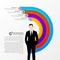 Businessman in suit. Infographics design template. Vector