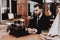 Businessman. Suit. Old Typewriter. Hands. Male.