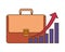 Businessman suitcase with bar chart