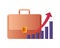 Businessman suitcase with bar chart