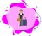 Businessman, suitcase cartoon icon. Simple color vector of travel icons for ui and ux, website or mobile application