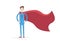 Businessman Super Hero Cartoon Wear Suit Red Cape