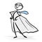 Businessman with superhero costume - stick figure