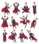 Businessman superheroes. Male characters in action poses of superheroes business person vector cartoons