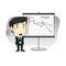 businessman sweating with graph chart. Vector illustration decorative design