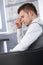 Businessman taking a break in armchair