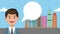 Businessman talking with blank bubble HD animation