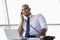 Businessman talking on phone