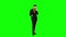 Businessman talking on the phone and nervous, shouts. Green screen