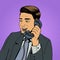 Businessman talking on the phone vector