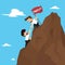 Businessman teamwork overcome obstacles