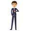 Businessman thumbs down. Angry unhappy businessman character