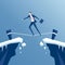 Businessman tightrope walker