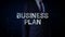 Businessman touching Numerous dots come together to make letters. 'BUSINESS PLAN'