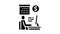 businessman trading online glyph icon animation