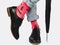 Businessman, trendy shoes, jeans and bright socks