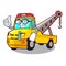 Businessman truck tow the vehicle with mascot