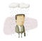 Businessman under rain clouds