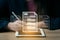 businessman uses a pen to sign electronic documents on digital documents on a virtual screen.