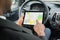 Businessman Using GPS Navigation System On Digital Tablet
