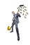 Businessman with vacuum cleaner