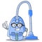 Businessman vacuum cleaner character cartoon