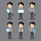 Businessman with Various Poses Expressions