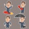 Businessman in various poses stickers