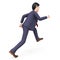 Businessman Walks Quickly Represents Fast Track And Action