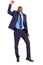 Businessman waving fist