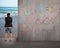 Businessman wear shorts standing on beach entrance