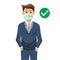 Businessman wearing face masks isolated on white background. Man in respirators. Protection from coronavirus outbreak, pandemic