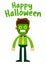 Businessman Wearing Frankenstein Halloween Mask