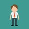 Businessman wearing a shirt, neck tie with wheel. Idea consept. Flat design