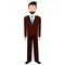 Businessman wit elegant suit over white background.