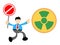 businessman worker stop nuclear activity sign cartoon doodle flat design vector illustration