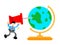 businessman worker and world earth globe marker cartoon doodle flat design vector illustration