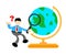 businessman worker and world earth globe marker cartoon doodle flat design vector illustration