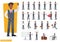 Businessman working character design set. Vector design. no2